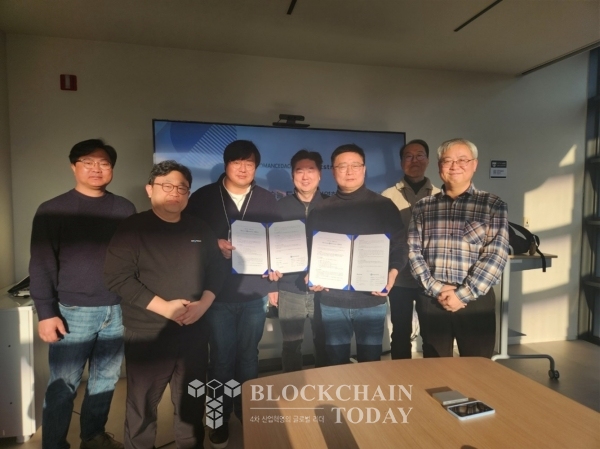 (제공=넷스트림)넷스트림과 멜로망스DAO 핵심 멤버들이 아트코리아랩에서 협약 체결을 진행했다